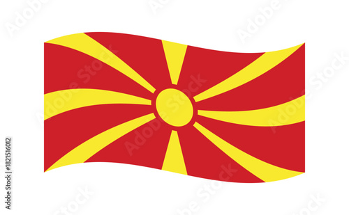 Waving flag of North Macedonia