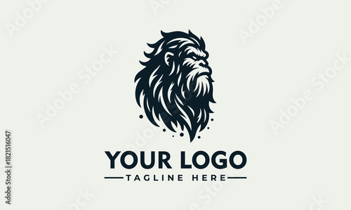 Fierce Yeti Vector Logo Illustration of a Mythical Creature