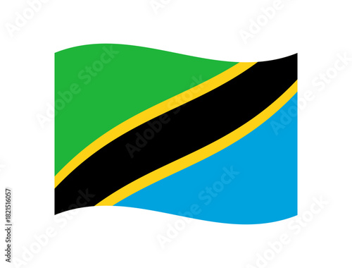Waving flag of Tanzania
