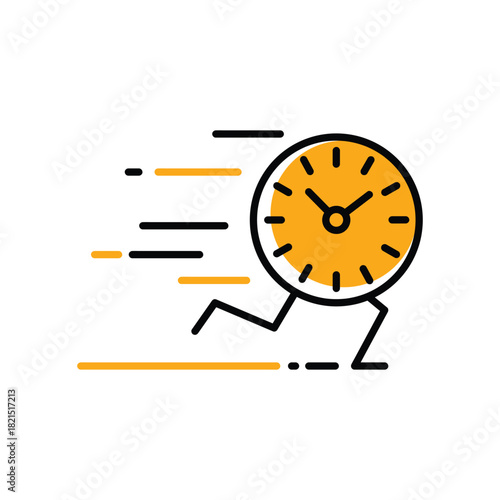 Running clock illustration symbolizing urgency and deadline pressure.
