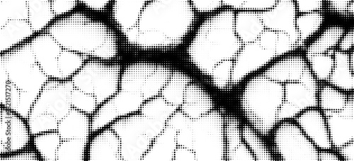 Pixelated bitmap gradient texture. Black and white dither pattern background. Abstract glitchy pattern. 8 bit video game screen wallpaper. Wide raster backdrop. Retro pixel art Illustration