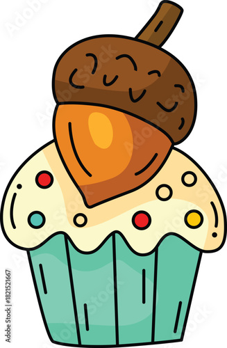 Sweet Autumn Acorn Cupcake Dessert