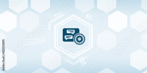 Chat and Communication Settings Icon - Vector Header Graphic for Messaging Apps