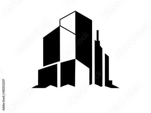 Architectural Silhouette of a City Building