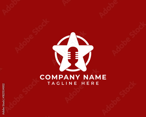 Modern microphone minimalist logo design