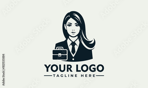 Professional Woman Vector Logo Illustration for Business and Legal Services
