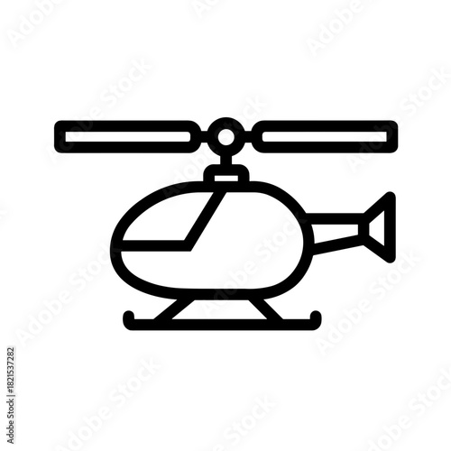 Minimalist Silhouette of an Airborne Rotorcraft Helicopter Icon