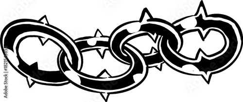 chain black white illustration