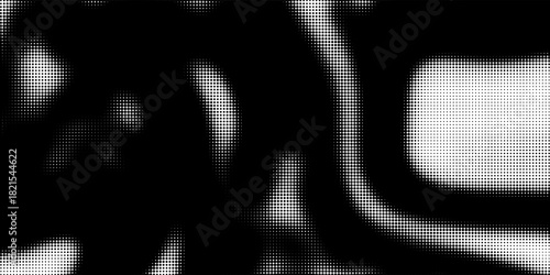 Grunge halftone gradient background. Faded grit noise texture. White and black sandy wallpaper. Retro pixelated backdrop. Anime or manga style comic overla