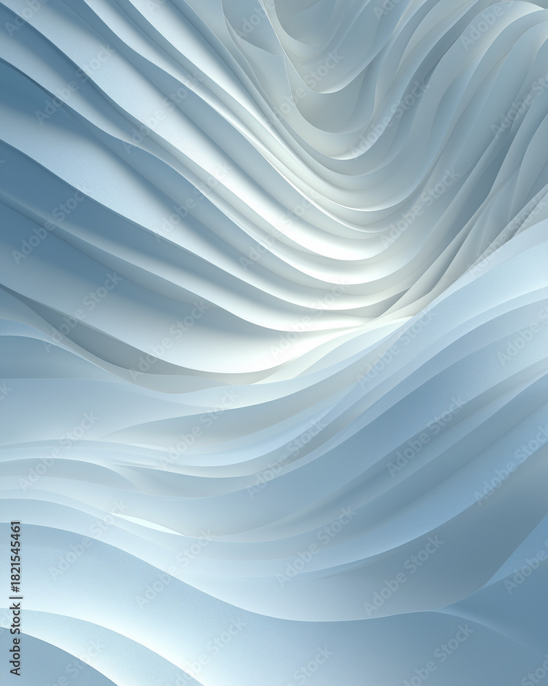 Obraz premium Abstract Waveform: An elegant display of fluid, layered forms creates an artistic and mesmerizing visual, suggesting depth, movement, and a sense of calm.