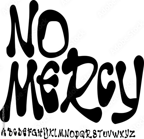 No Mercy Liquid Font – Wild Bubble Alphabet Typeface for Bold Branding, Edgy Posters, and Creative Urban Typography Design