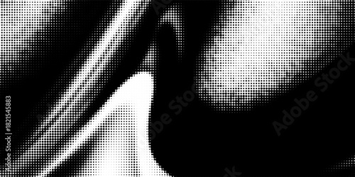 Grunge halftone gradient background. Faded grit noise texture. White and black sandy wallpaper. Retro pixelated backdrop. Anime or manga style comic overla