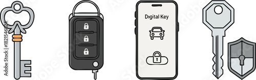 Evolution of Keys From Antique to Digital - Security and Technology Concepts