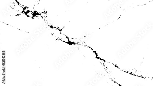 Distressed black crack pattern on white surface, grunge overlay texture background isolated on transparent background, Vector, illustration