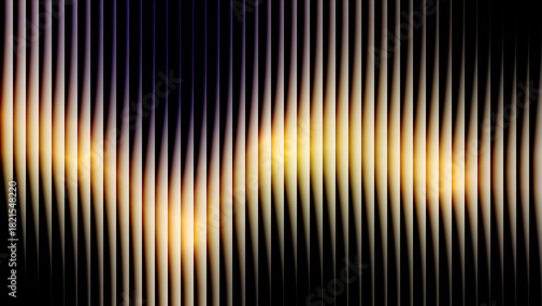 abstract gold yellow vertical pulse sound wave dark background