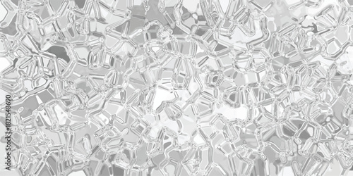 Abstract shimmering background with a mosaic of irregular crystalline shapes and a bright, reflective silver-gray palette creating a futuristic and elegant visual