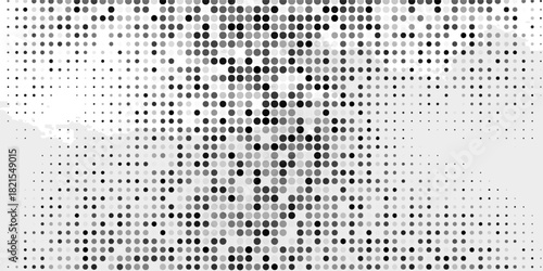Abstract halftone wave dotted background. Fantastic monochrome texture.