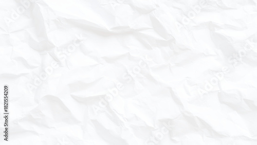Crumpled white paper texture background with prominent wrinkles and folds Vector, illustration