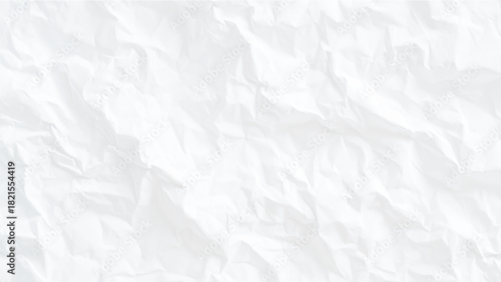 Obraz premium Crumpled white paper texture background with abstract folds and creases. Vector, illustration