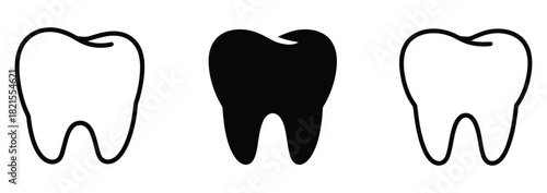 Dental health matters with this tooth illustration showing clean and damaged teeth, perfect for dentistry promotions and oral hygiene campaigns, designed to be clean and simple for your project