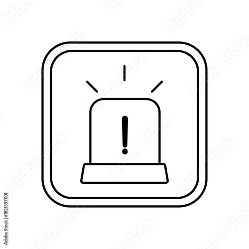 Panic Button icon outline editable stroke line drawing eps.