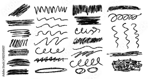 Hand Drawn mono color Brush Stroke Set for poster,banner,digital art, backgrounds, pattern creation, and creative branding projects.