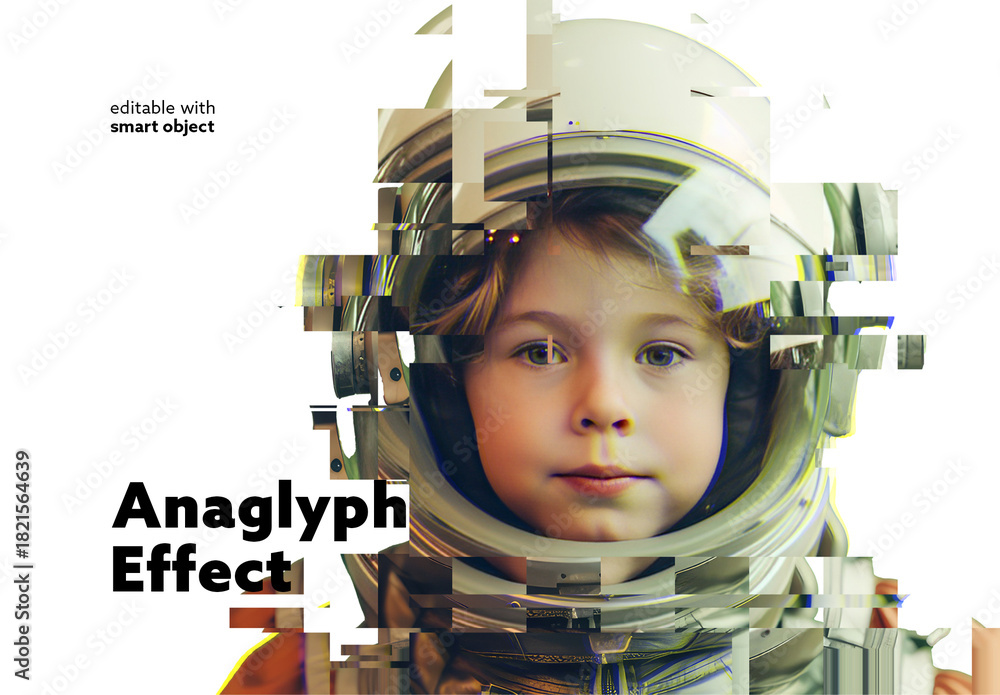 Anaglyph Photo Effect Stock Template | Adobe Stock
