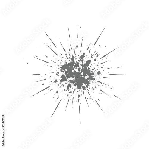 Abstract Grey Splatter Burst Effect Illustration