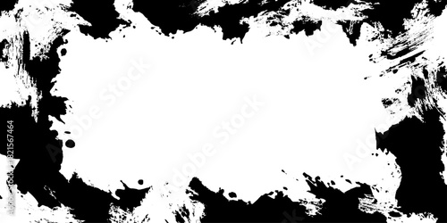 Abstract grunge Raw ink grunge border frame showcasing distressed elegance rough artistic edges brush painted brush strokes painted vintage texture abstract imperfection and atmospheric design mood.
