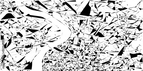 abstract crumbled and geometric shapes concept Broken glass texture with shattered crack details creating dramatic fractured patterns for modern design backgrounds.