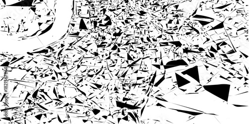abstract crumbled and geometric shapes concept Broken glass texture with shattered crack details creating dramatic fractured patterns for modern design backgrounds.