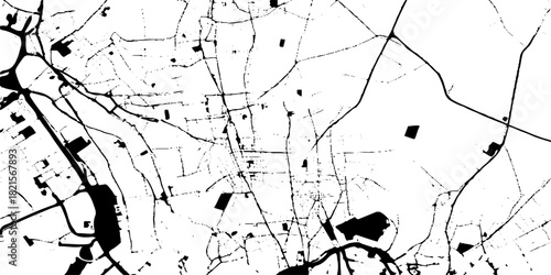 black and white sketch line art of grunge stained map concept abstract line silhouette vector design or line art of black cracked grunge texture. 