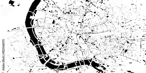 sketch art or line drawn vector background with various lines patterns, black and white sketch line art of grunge stained map concept abstract line silhouette vector design.