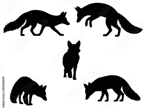 Fox silhouette vector art download for graphic design and illustration