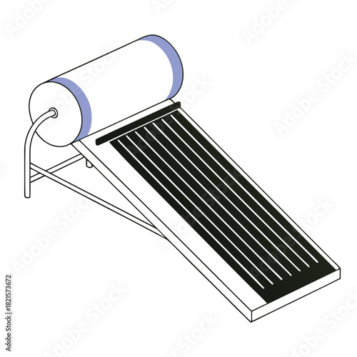 solar-water-heater-vector-isolated-on-pure-white-b.eps