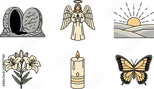 Religious and symbolic icons: Easter, hope, and resurrection