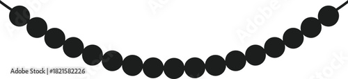 Black Decorative Garland Silhouette Vector string