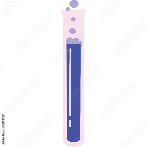 A simple illustration of a test tube with bubbling blue liquid.