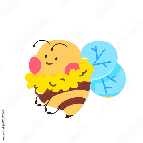 Cute hand drawn baby bee. Version 2.