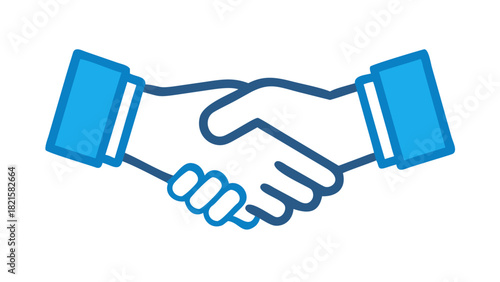 Vector icon of a handshake symbolizing partnership and corporate agreement.
