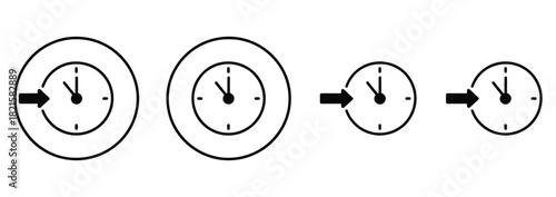 Streamline workflow with efficient time management, visualizing progress with simple clock icons and forward arrows, perfect for presentations and modern designs that communicate speed and progress
