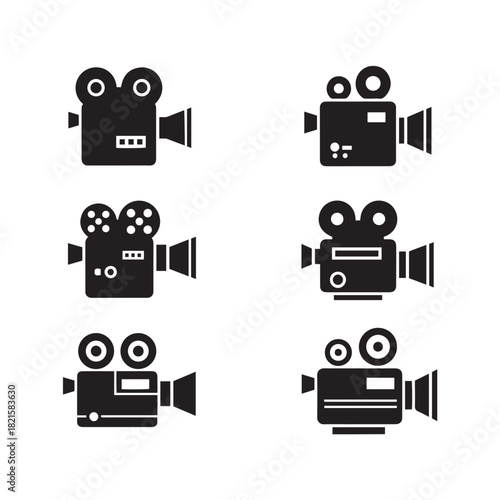 Silhouette of a film camera movie icon