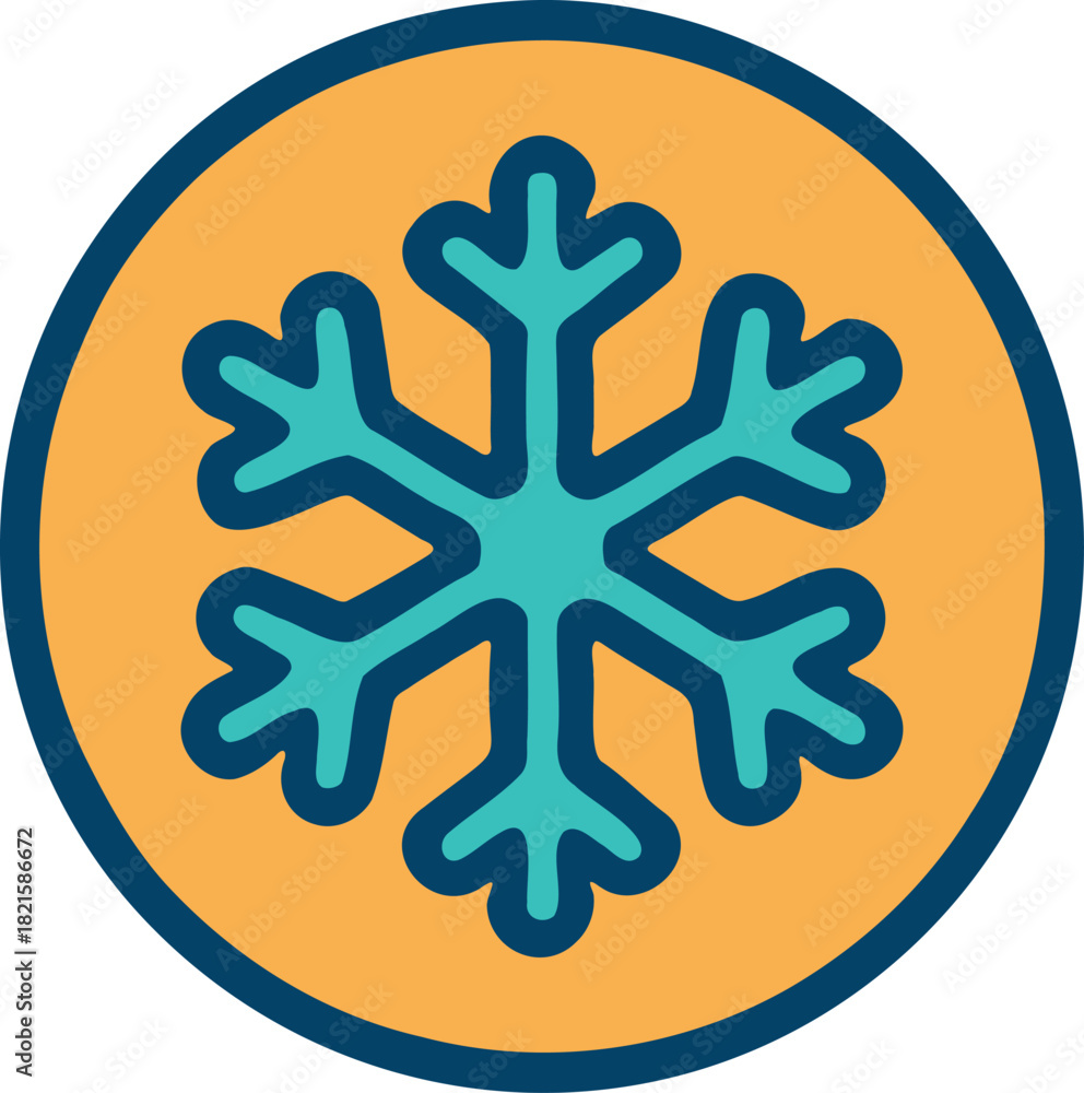 Obraz premium Snowflake Cookie Winter Dessert Icon
