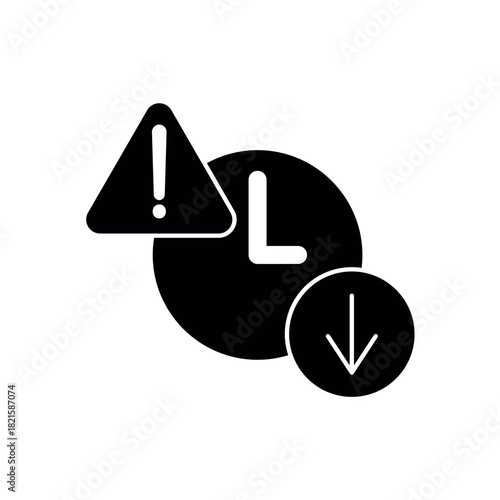 Downtime Log icon outline editable stroke line drawing eps.