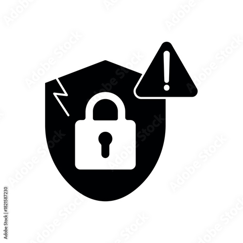 Security Breach icon outline editable stroke line drawing eps.
