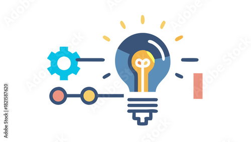 Modern icon of a lightbulb representing innovation and startup ideas