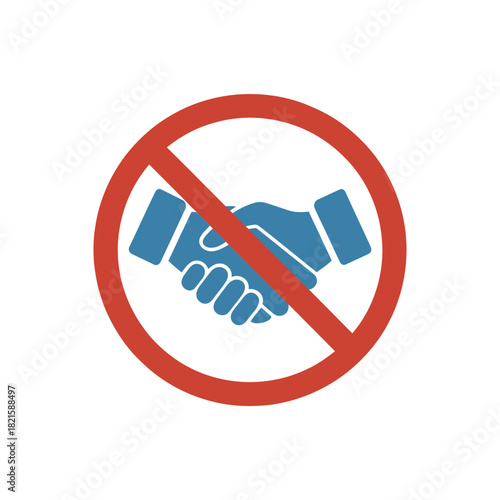 No handshake symbol indicating social distancing