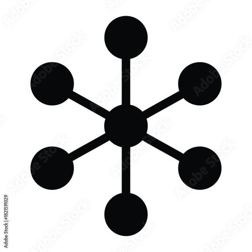 Blockchain Node Silhouette Icon for Distributed Network