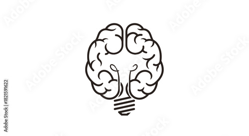 Brain and Light Bulb Fusion A Symbol of Innovative Thinking.