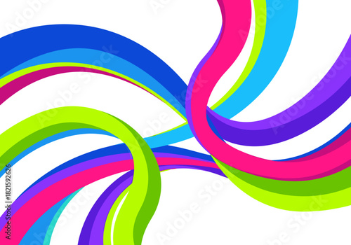 Abstract colorful ribbons and arcs design for festive celebrations  